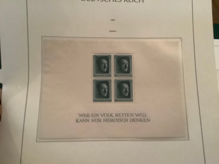 Tyske Kejserrige 1936/1937 - 8 på hinanden følgende blokke med Olympiske Lege og Hitler - Michel blok 4/11