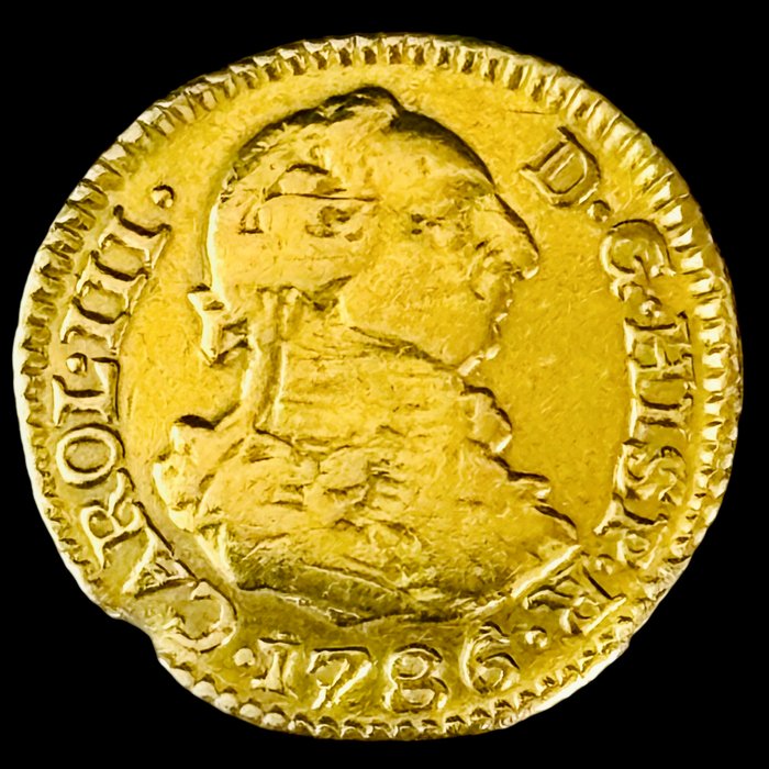 Spanien. Carlos III (1759-1788). 1/2 Escudo - 1786 - Madrid - Usada como Joya - (S39-001)  (Ingen mindstepris)