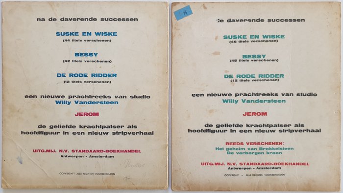 Jerom 1ste reeks - albums 1 t/m 10 (volledige reeks) - 10 Album - Første udgave - 1962/1966