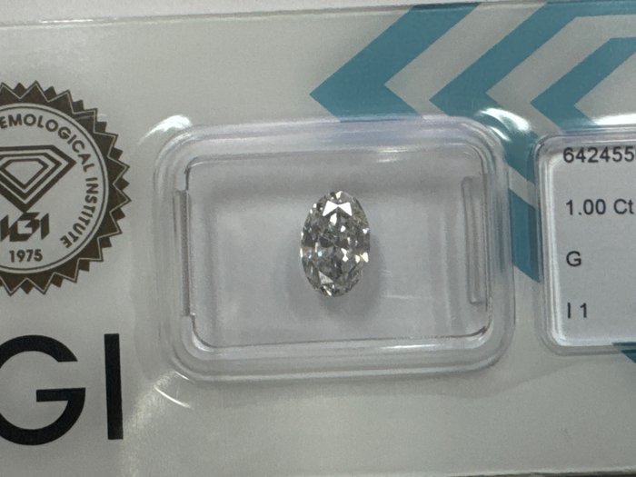 Ingen mindstepris - 1 pcs Diamant  (Natur)  - 100 ct - Oval - G - I1 - International Gemological Institute (IGI)