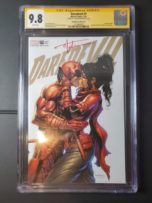 Daredevil #7 - Kirkham Variant Cover - Signed by Tyler Kirkham on 3/29/23 - 1 Signed graded comic - Begrænset udgave - 2023 - CGC 9.8