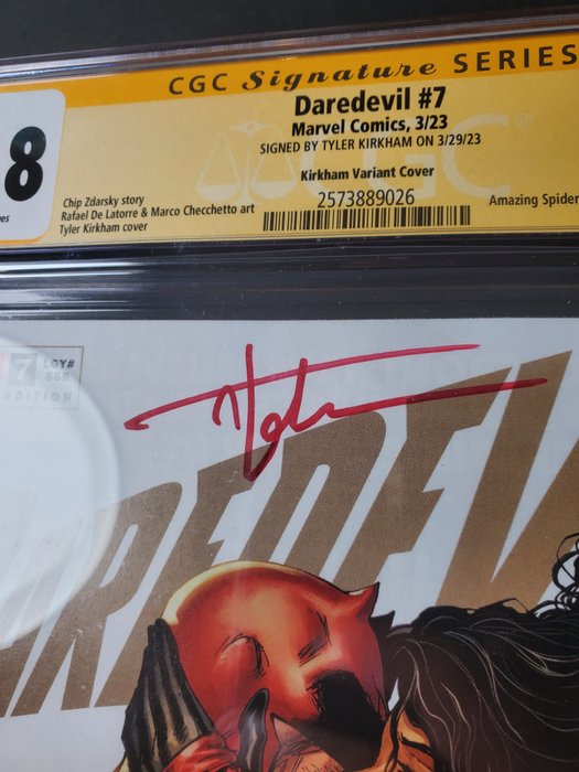 Daredevil #7 - Kirkham Variant Cover - Signed by Tyler Kirkham on 3/29/23 - 1 Signed graded comic - Begrænset udgave - 2023 - CGC 9.8