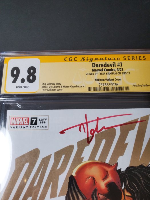 Daredevil #7 - Kirkham Variant Cover - Signed by Tyler Kirkham on 3/29/23 - 1 Signed graded comic - Begrænset udgave - 2023 - CGC 9.8