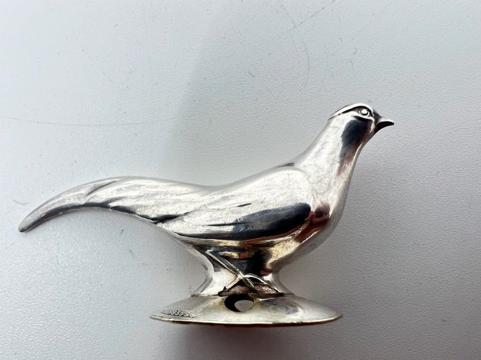 Miniature figur - Art Deco Fazant druppelvanger - .835 sølv