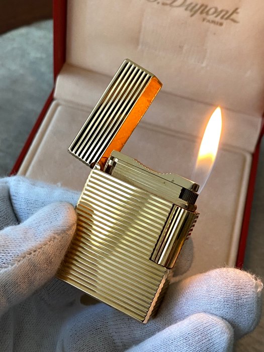 S.T. Dupont - Rare Vintage Small  Ligne 1  with Box - Lighter - Forgyldt