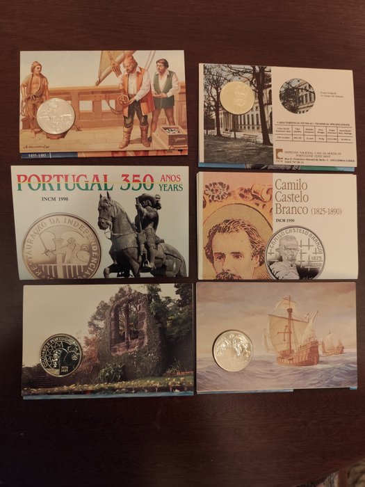 Portugal. 100 Escudos / 200 Escudos 1990/1992 (6 moedas)  (Ingen mindstepris)