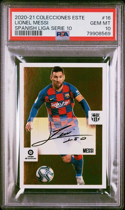 2020/21 Panini Liga Este Lionel Messi #16 Serie 10 PSA 10 Graded sticker