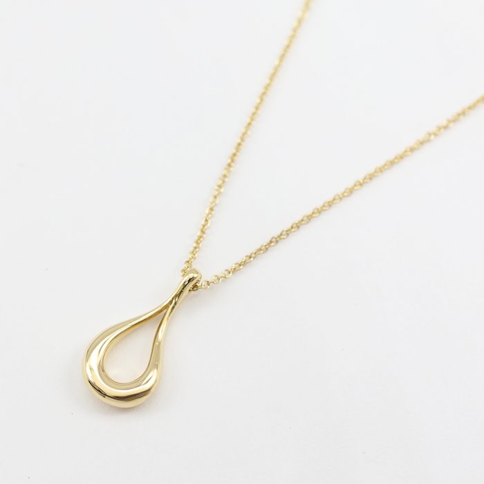 Tiffany  Co. - Halskæde med vedhæng - Open Teardrop Pendant - 18 kraat Gulguld