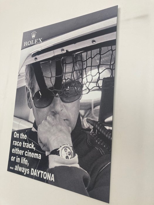 Paul Newman - Rolex Daytona - Reklameplakat - Aluminium