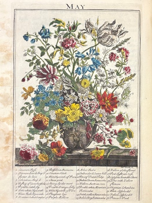 Robert Furber /  Richard Bradley / Pieter Casteels  James Smith - The flower-Garden display'd : in above four hundred  of the most beautiful flowers [12 planches - 1734