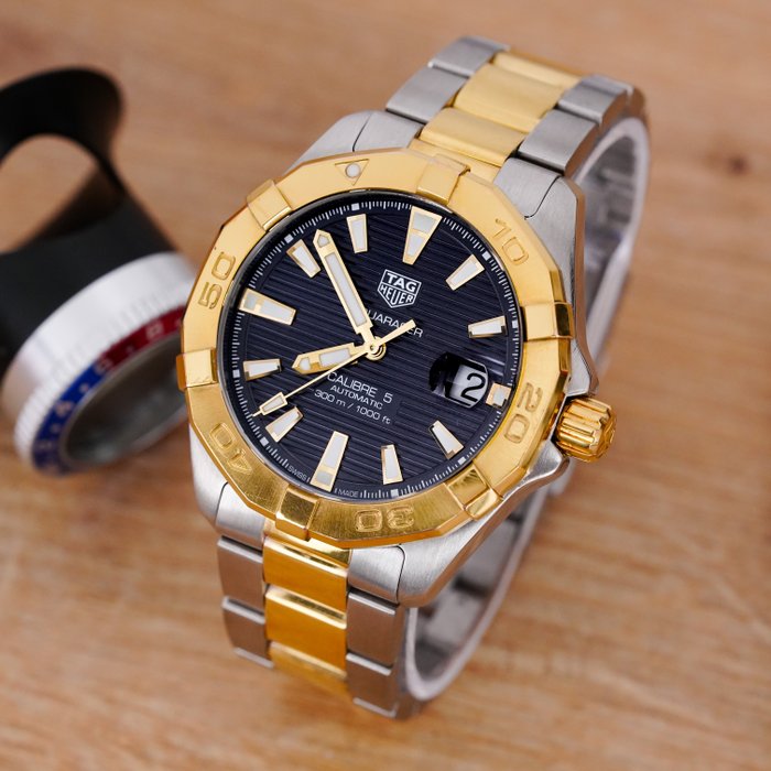 TAG Heuer - Aquaracer Caliber 5 Date Blue Dial Two Tone - WBD2120.BB0930 - Mænd - 2011-nu