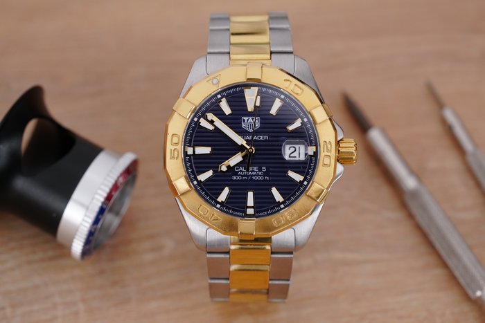 TAG Heuer - Aquaracer Caliber 5 Date Blue Dial Two Tone - WBD2120.BB0930 - Mænd - 2011-nu