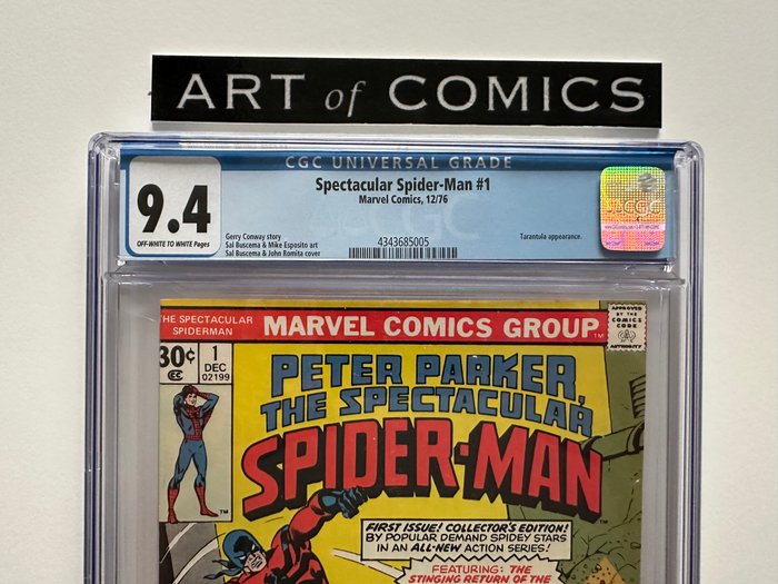 Peter Parker The Spectacular Spider-Man #1 - Tarantula Appearance - Key Book - CGC Graded 9.4 - 1 Graded comic - Første udgave - 1976