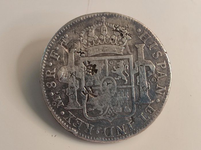 Spanien. Carlos III (1759-1788). 8 Reales 1780 Mexico FF Resellos Orientales