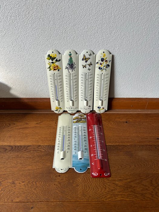 Decoratieve Thermometers - Emaille Reclame Thermometers - Emaljeskilt (7) - Dekoration - Emalje, Metal