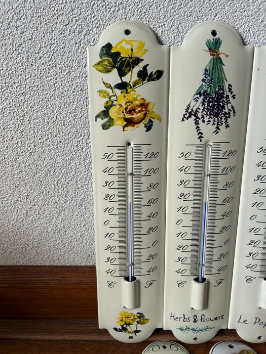 Decoratieve Thermometers - Emaille Reclame Thermometers - Emaljeskilt (7) - Dekoration - Emalje, Metal