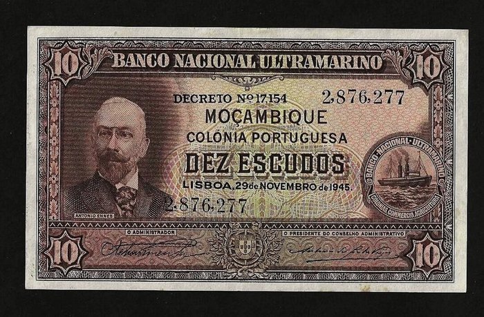 Mozambique - 1 2½ e 10 Escudos 1944 / 1945 - Pick 92 93 95  (Ingen mindstepris)