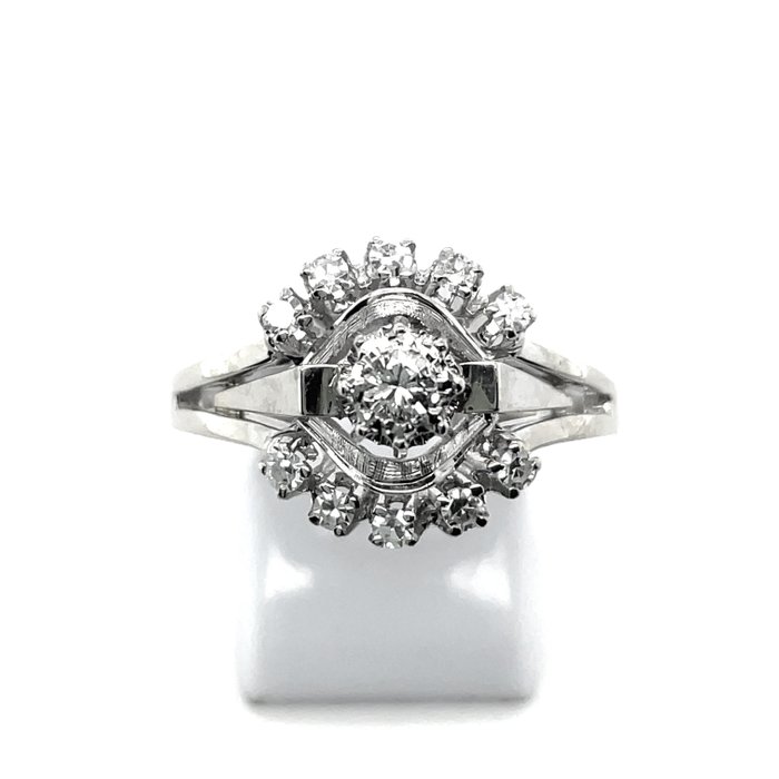 18 kraat Hvidguld - Ring - 0.42 ct Diamant - Diamanter