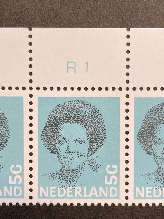 Holland 1982 - Koningin Beatrix 5 GLD med pladefejl - Mast 1249 PM1