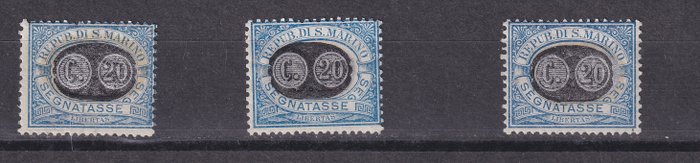 San Marino 1931 - Komplet sæt med 15 skattemærker overtrykt 1925, Sassone 32/46. MH - Sassone Serie 804