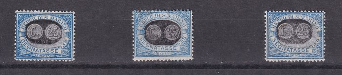 San Marino 1931 - Komplet sæt med 15 skattemærker overtrykt 1925, Sassone 32/46. MH - Sassone Serie 804