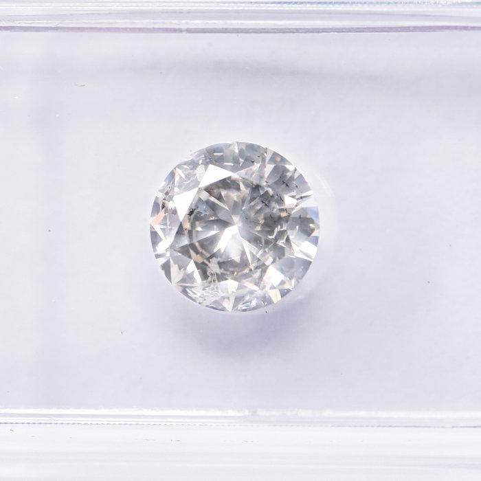 Ingen mindstepris - 1 pcs Diamant  (Natur)  - 1.01 ct - Rund - K - I1 - International Gemological Institute (IGI)