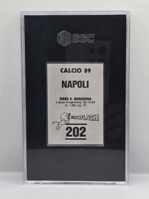 1988/89 Euroflash Calcio Diego Maradona #202 - SGC 7 Graded sticker