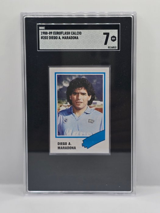 1988/89 Euroflash Calcio Diego Maradona #202 - SGC 7 Graded sticker