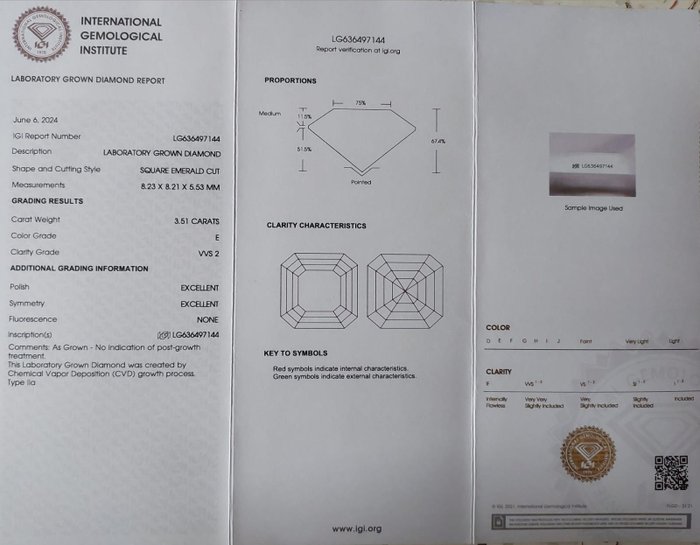 Øreringe Platin -  7.02ct. tw. Diamant (Laboratoriedyrket) - E, VVS2