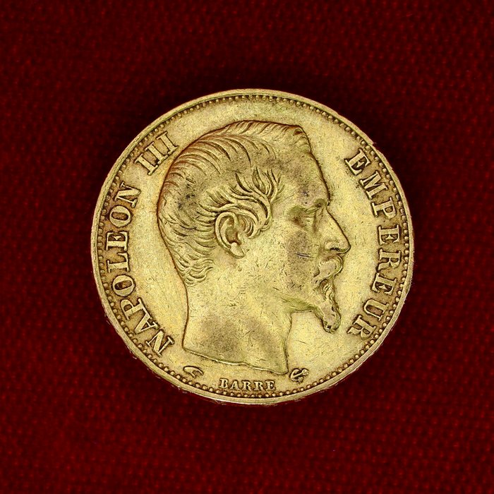 645 grams - Guld 900 - 20 Francs Napoleon III - Præget bar