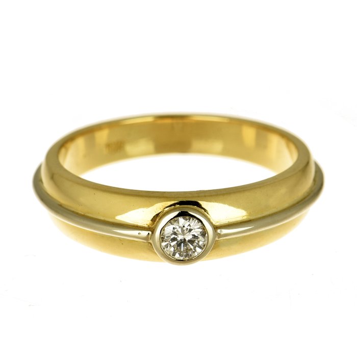 Ring - 18 kraat Gulguld, Hvidguld Diamant (Natur)