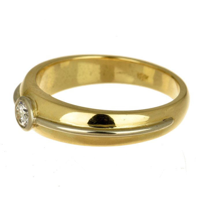 Ring - 18 kraat Gulguld, Hvidguld Diamant (Natur)