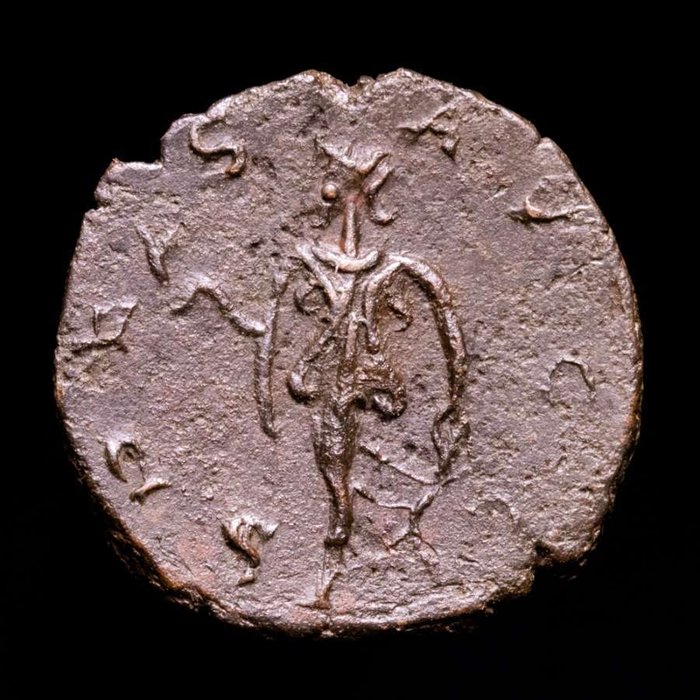 Romarriket. Tetricus II (AD 270-274). Antoninianus Treveri, A.D. 271. SPES PVBLICA, Spes walking left holding flower in right and raising skirt with  (Ingen mindstepris)