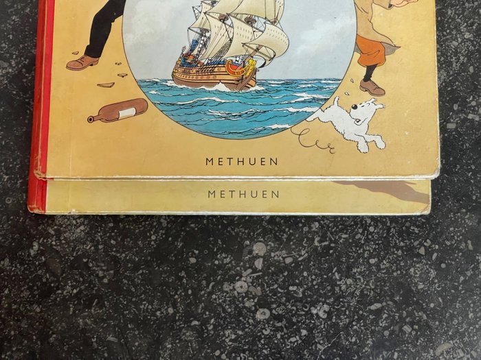 Tintin 9 + 11 - The crab with the Golden Claws + The secret of the Unicorn - 2 Albums - 1964/1965