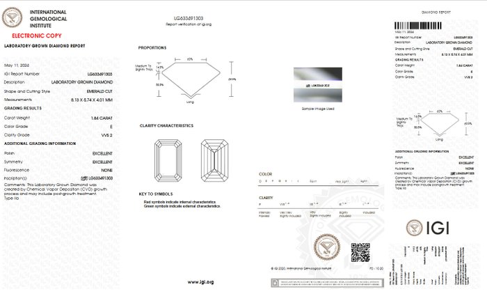 Ingen mindstepris - Ring - 18 kraat Gulguld -  2.04ct. tw. Diamant (Laboratoriedyrket) - Diamant - E VVS2 IGI