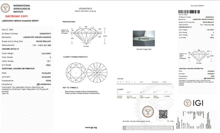 Ingen mindstepris - Ørestikkere - 14 karat Gulguld -  3.29ct. tw. Diamant (Laboratoriedyrket) - E VS1 IGI CERTIFICERT