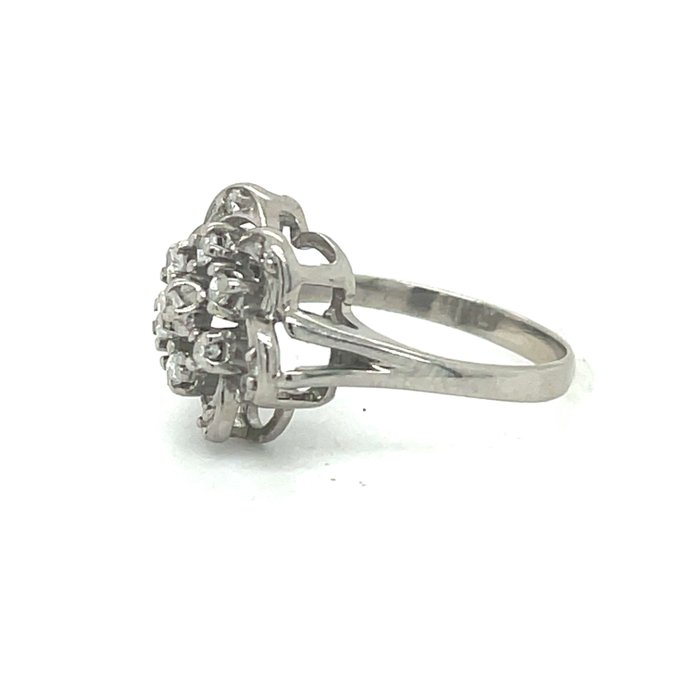 Ring - 10 kt. Hvidguld Diamant (Natur)  - Diamant