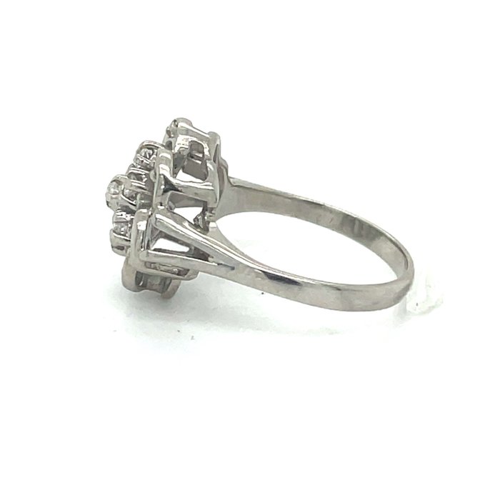 Ring - 10 kt. Hvidguld Diamant (Natur)  - Diamant