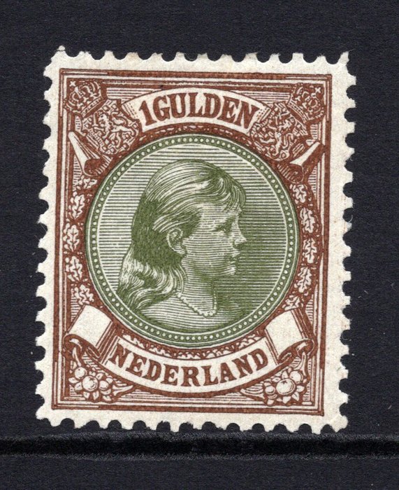 Holland 1896 - Dronning Wilhelmina 'Hængende hår' - Gratis fragt over hele verden - NVPH 46