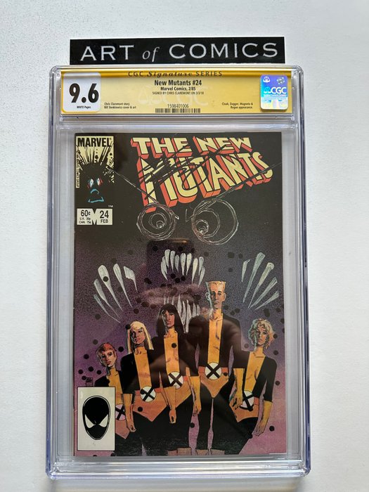 New Mutants #24 - Signed By Chris Claremont - Signature Series Graded CGC 9.6! - Extremely High Grade! - White Pages! - 1 Signed graded comic - Første udgave - 1985