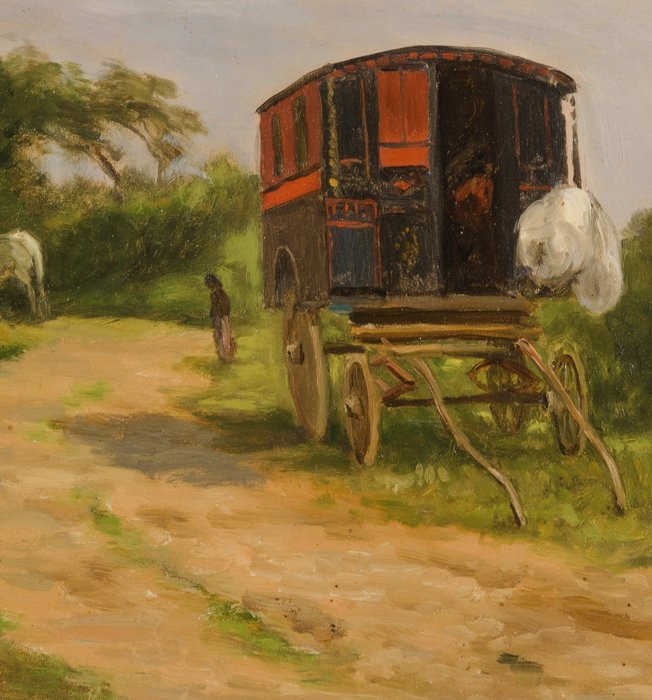 Valere Lefebvre (1840-1902) - Travellers by the road