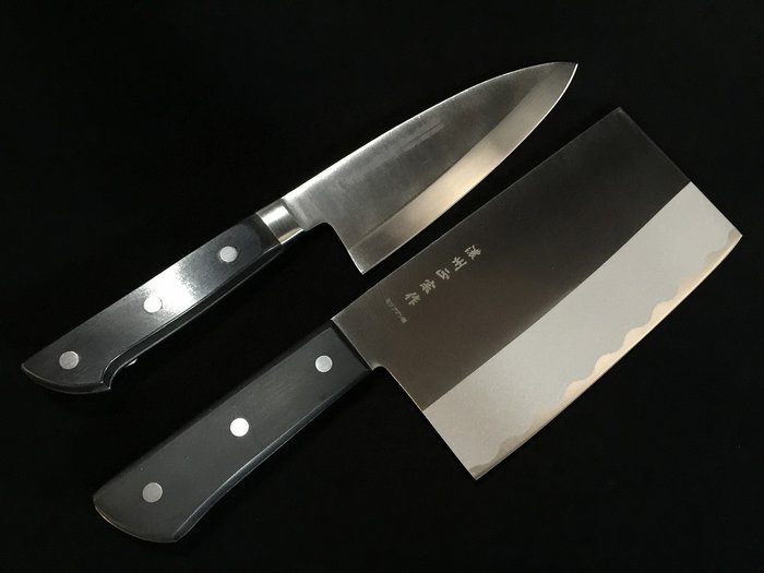 正宗 MASAMUNE / Set of 2 / 出刃 DEBA 中華菜切 CHUKA NAKIRI - Køkkenkniv -  Japansk køkkenkniv - Stål, Træ - Japan