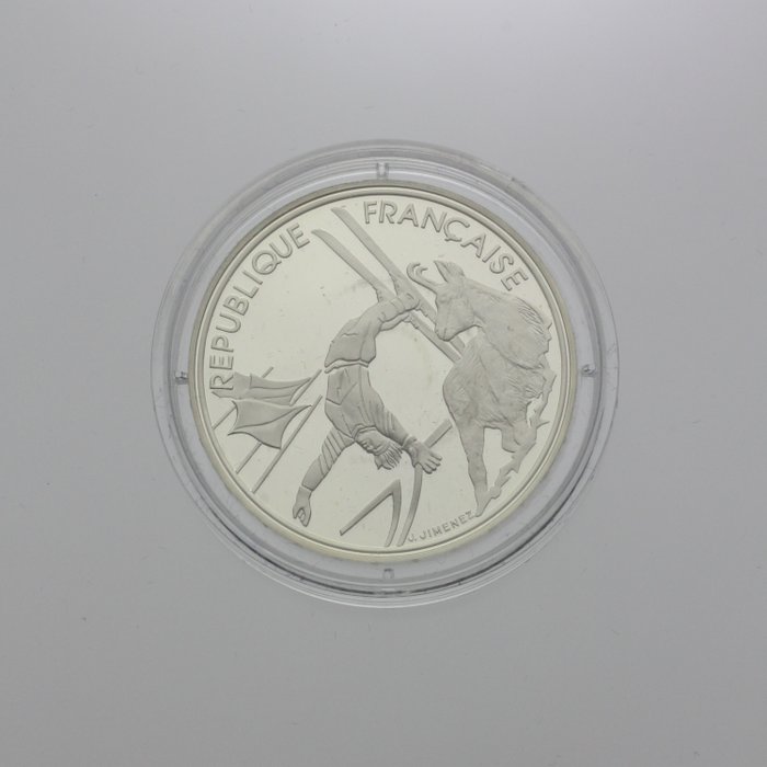 Frankrig. 100 Francs 1990 "Jeux Olympiques d'hiver" Ski acrobatique, Proof  (Ingen mindstepris)