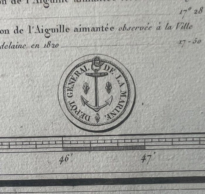 Europa - Frankrig / Corsica Island; Hell / Dépôt de la Marine - Corse - Sardaigne :  Grande Carte  Marine des Bouches de Bonifacio - 1821-1850