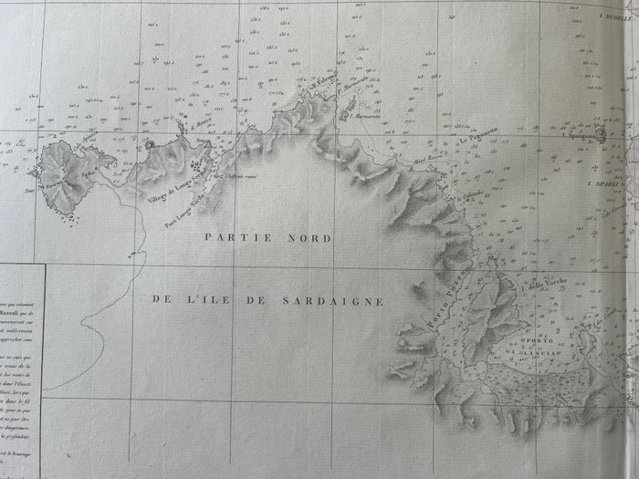 Europa - Frankrig / Corsica Island; Hell / Dépôt de la Marine - Corse - Sardaigne :  Grande Carte  Marine des Bouches de Bonifacio - 1821-1850