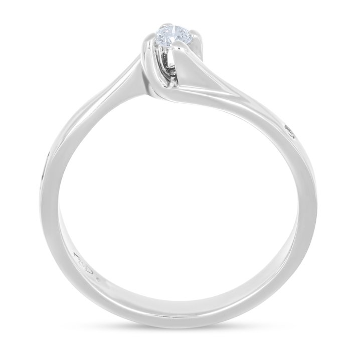 Ring - 18 kraat Hvidguld -  0.08ct. tw. Diamant (Natur)