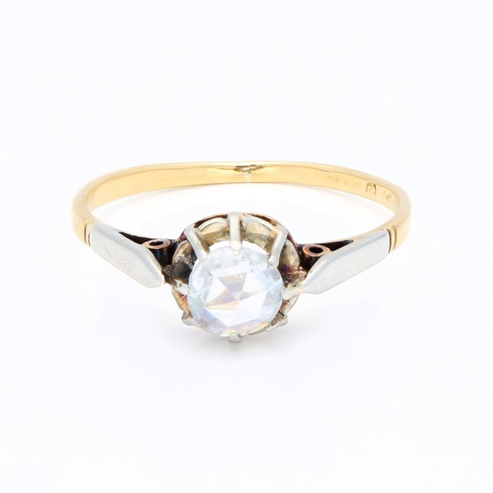 Ingen mindstepris - Ring - 18 kraat Gulguld, Hvidguld Diamant (Natur)