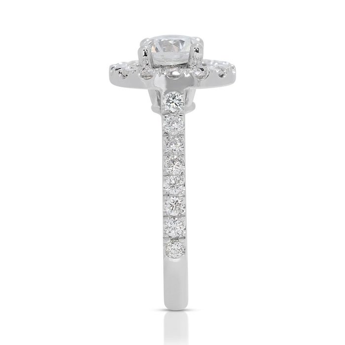 Ring - 18 kraat Hvidguld -  080ct tw Diamant (Natur)  - Diamant