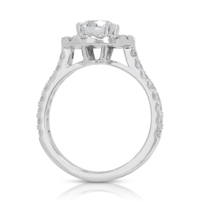 Ring - 18 kraat Hvidguld -  080ct tw Diamant (Natur)  - Diamant