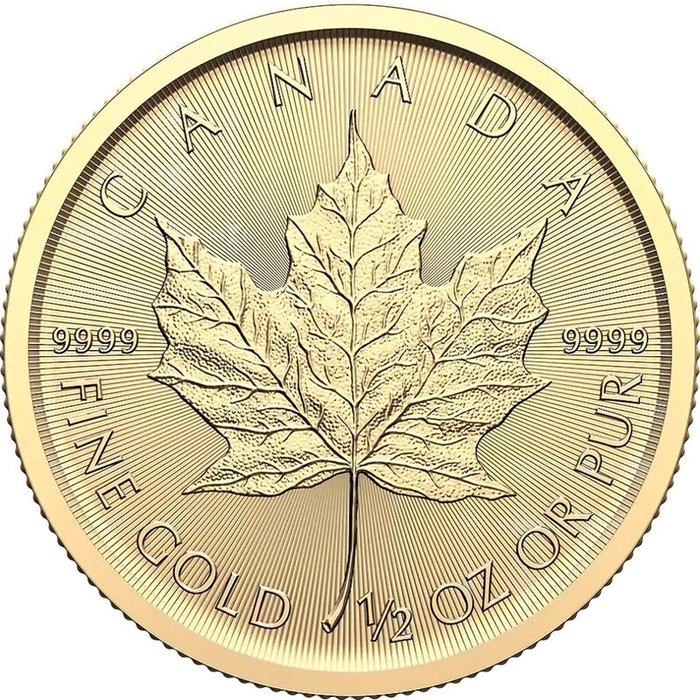 1/2 Ounce - Guld 999 - 2024 - Mapple Leaf fine gold\n\nVoir les photos pour une estimation précise de la qualité.\nEnvoi - Præget bar